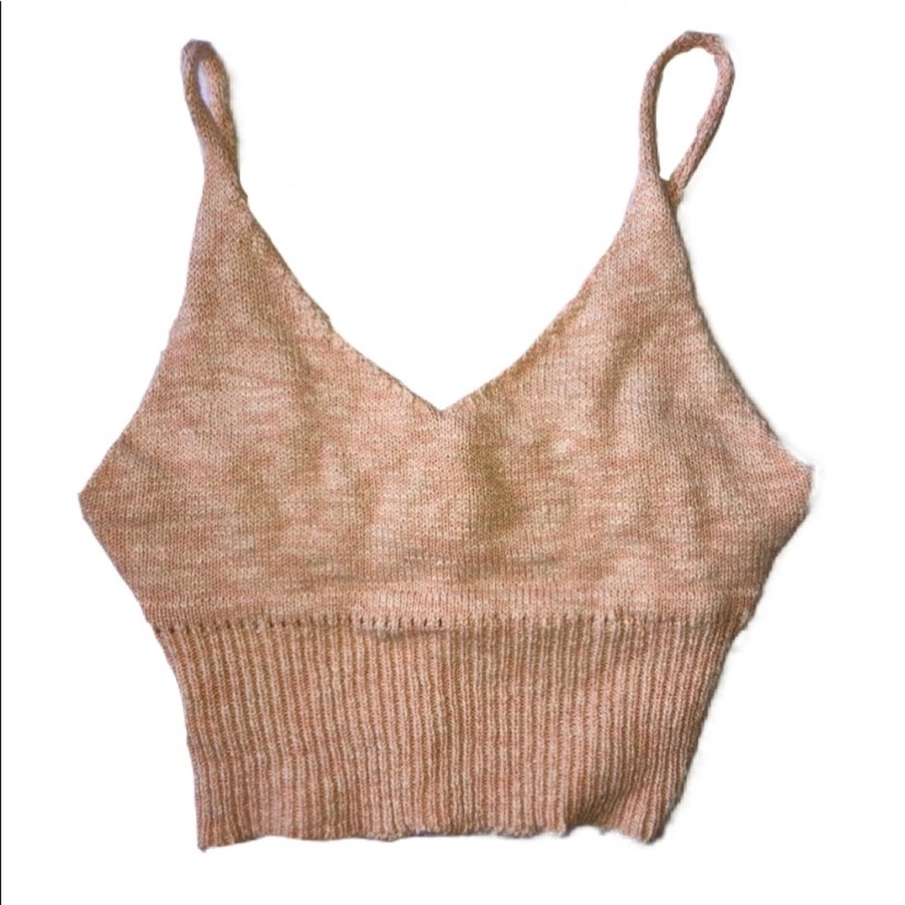 NWOT Peach Nordstrom Crop Sweater Tank - Picture 1 of 5